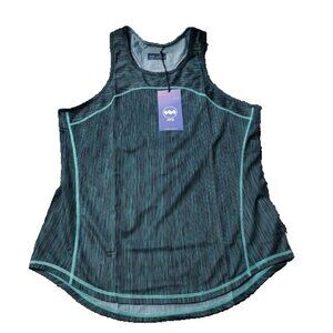 $58 NEW Janji Helio Tech Tank Top Womens XS Extra Small Sea Striped Green